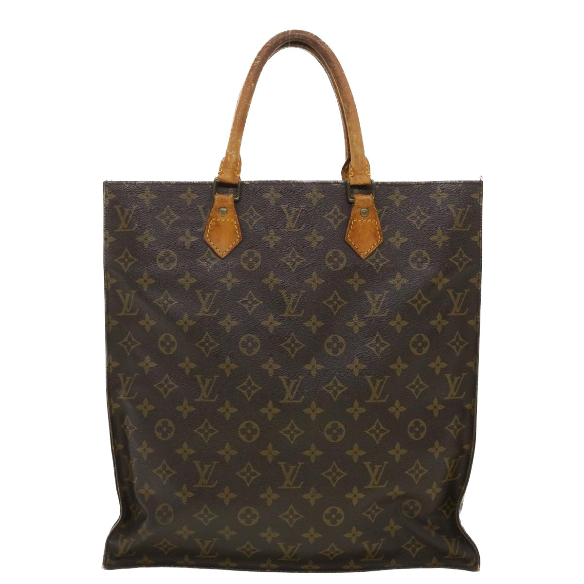 LOUIS VUITTON Monogram Sac Plat Hand Bag M51140 LV 40104