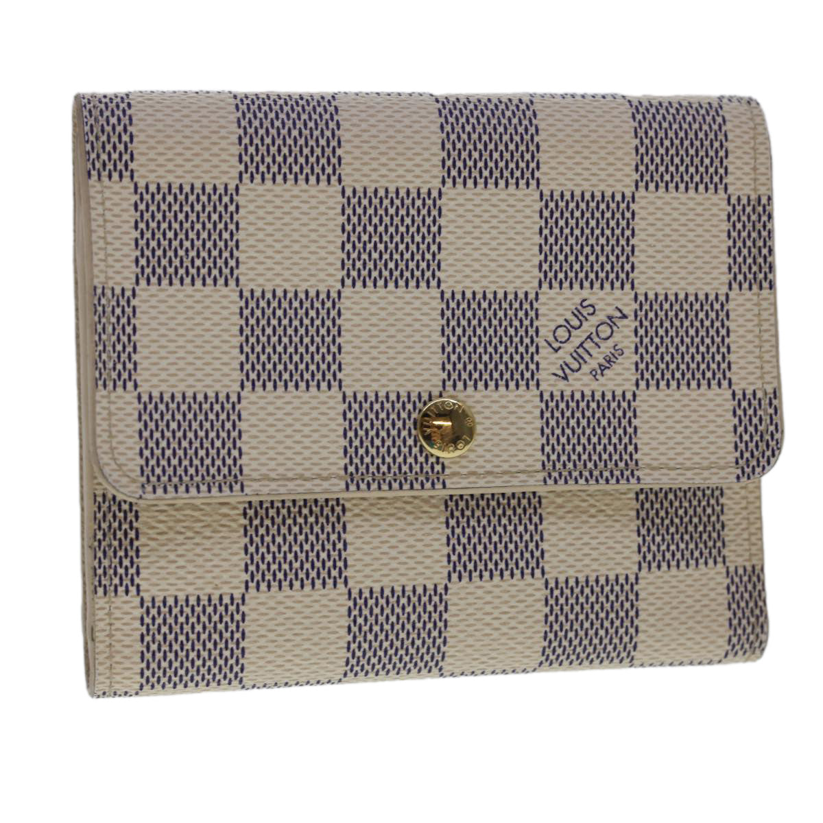 LOUIS VUITTON Damier Azur Portefeuille Anais Trifold Wallet N63241 LV 40180