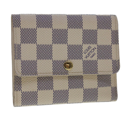 LOUIS VUITTON Damier Azur Portefeuille Anais Trifold Wallet N63241 LV 40180