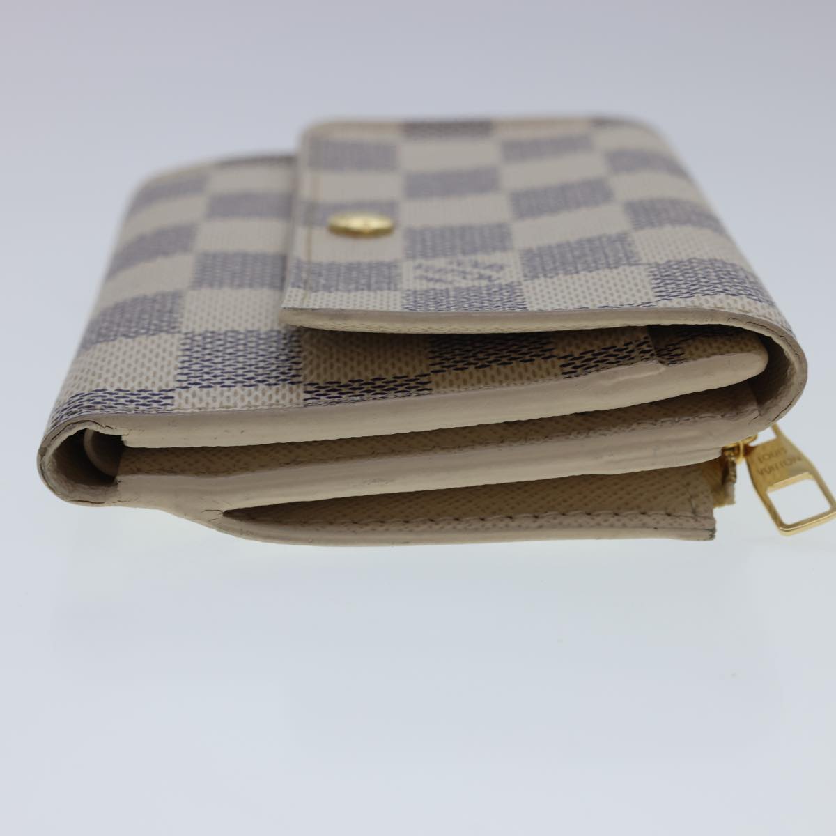 LOUIS VUITTON Damier Azur Portefeuille Anais Trifold Wallet N63241 LV 40180