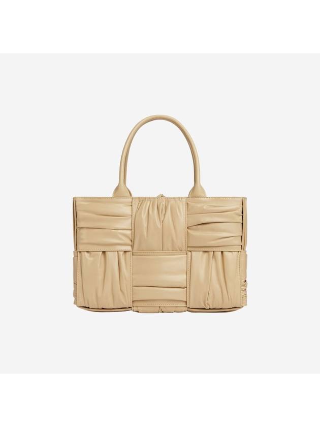 Luxury Bottega Veneta Arco Intrecciato Small Tote Bag Porridge