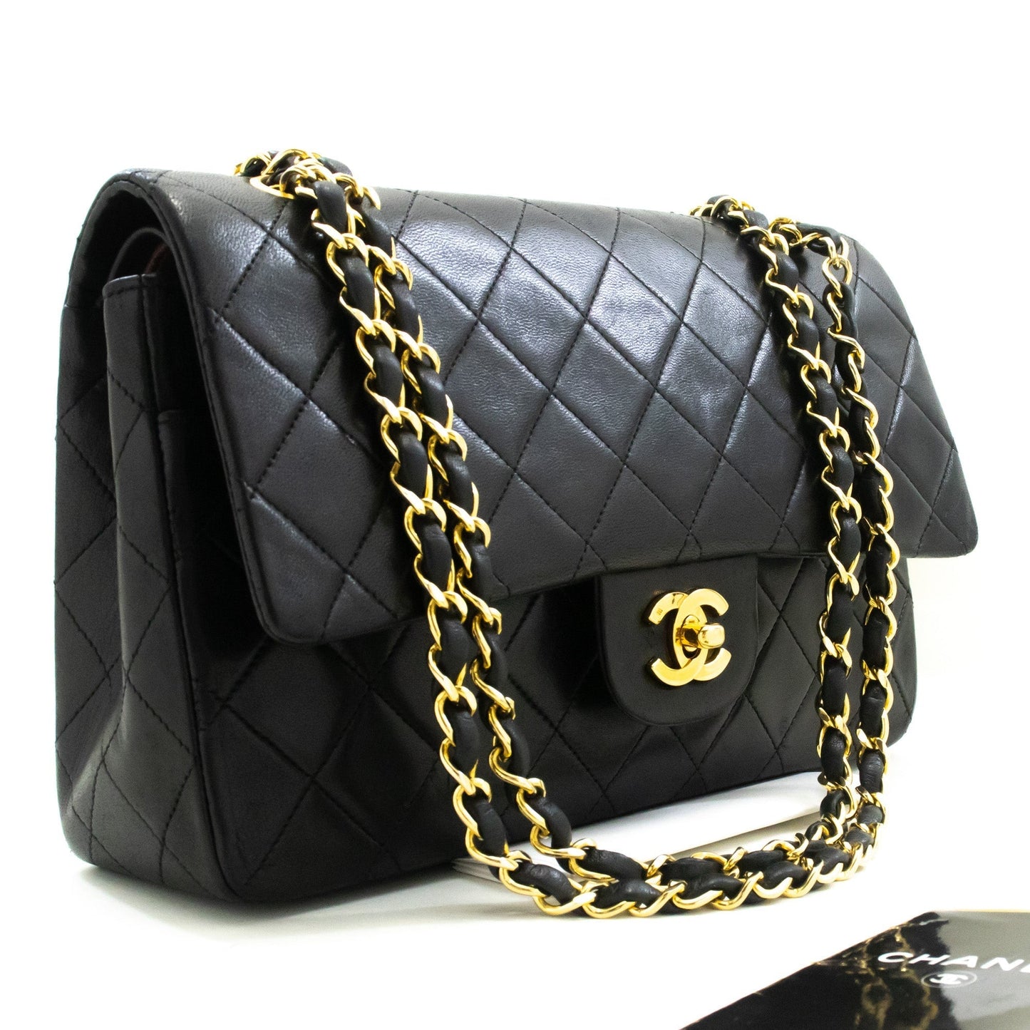 Chanel Classic Double New " Chain Shoulder Bag Black Lambskin