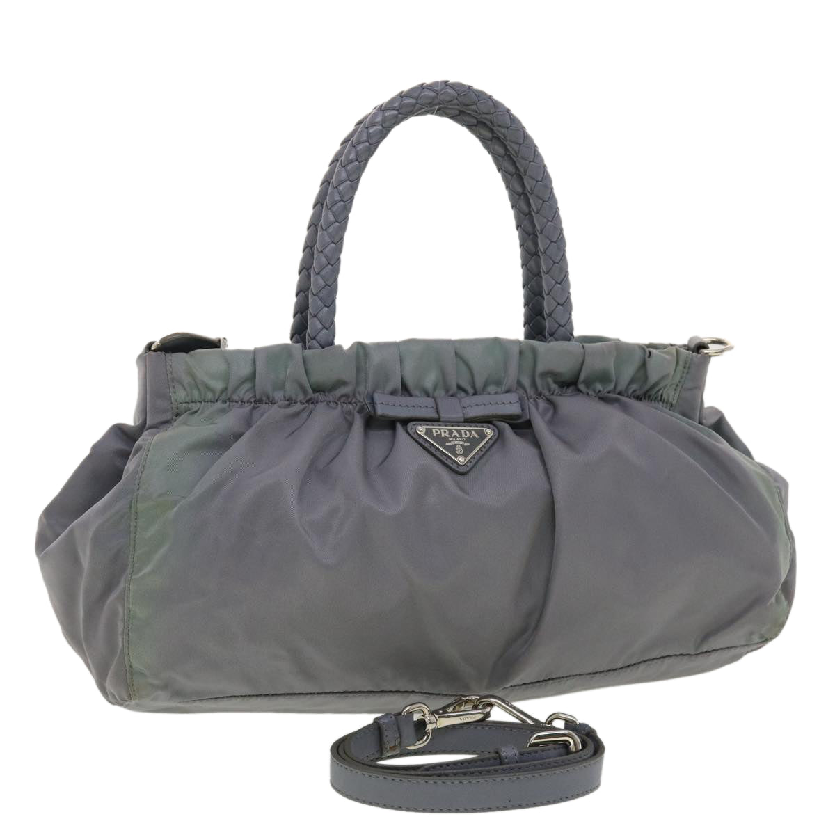 Prada Hand Bag Nylon 2way Gray  40251