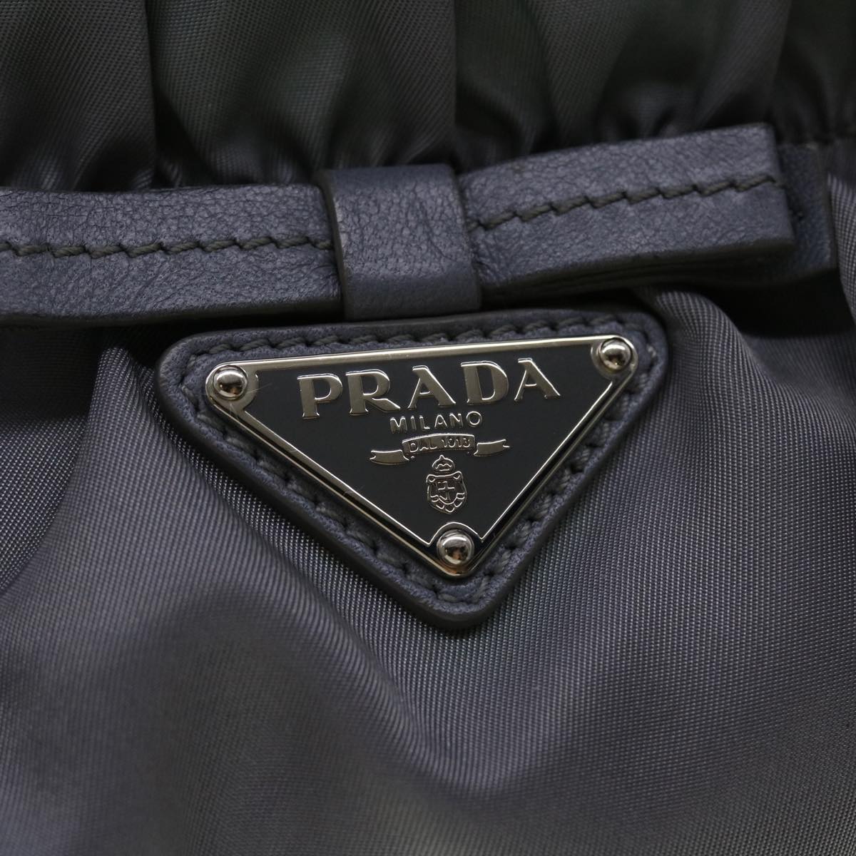 Prada Hand Bag Nylon 2way Gray  40251