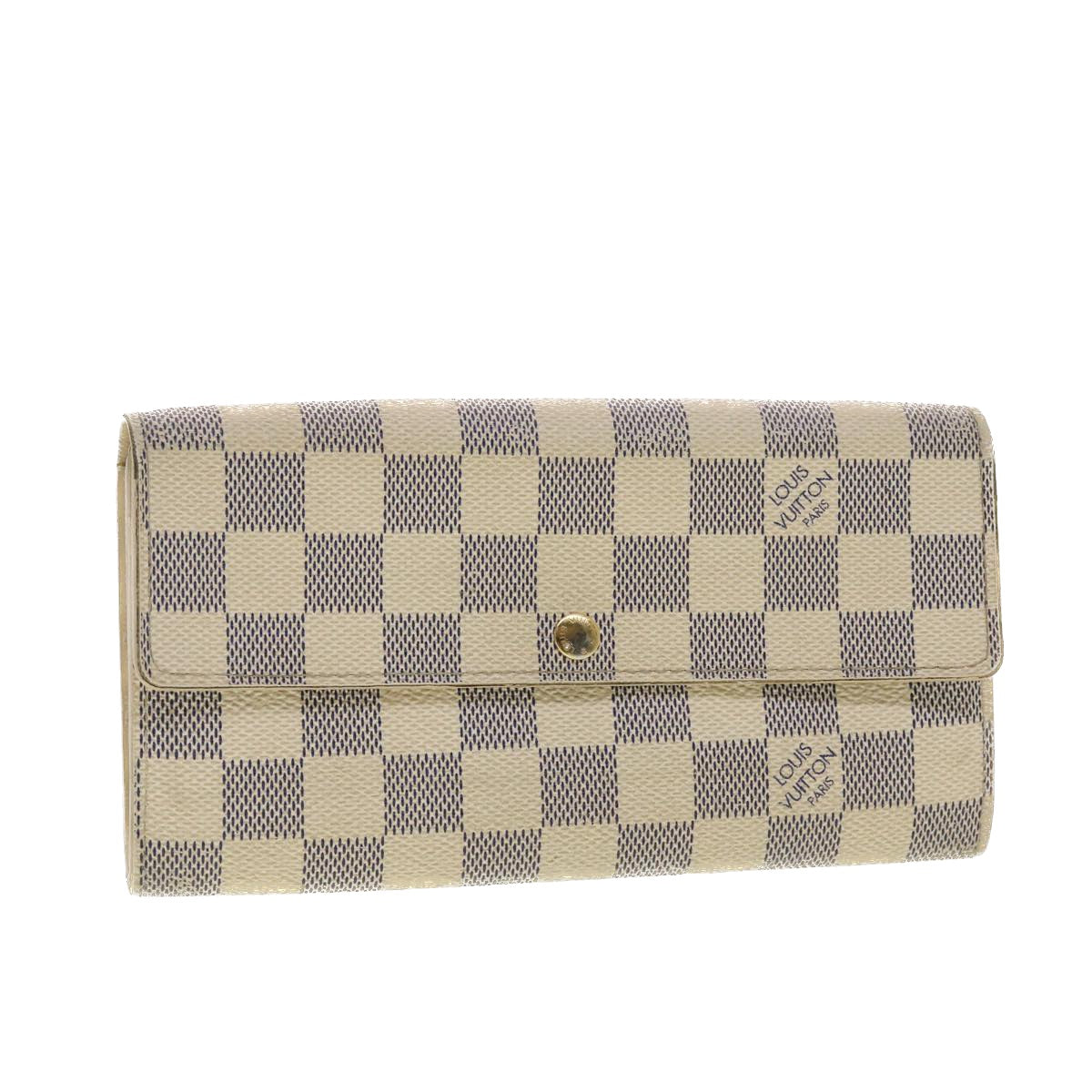 LOUIS VUITTON Damier Azur Portefeuille Sarah Long Wallet N63208 LV 40267