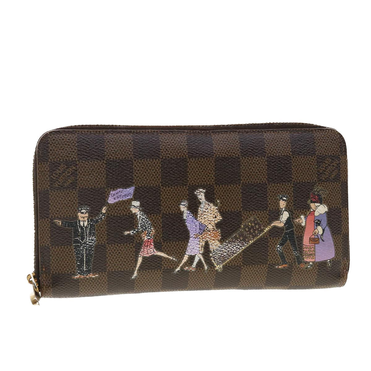 LOUIS VUITTON Damier Ebene Zippy Wallet Long Wallet N63004 LV 40268