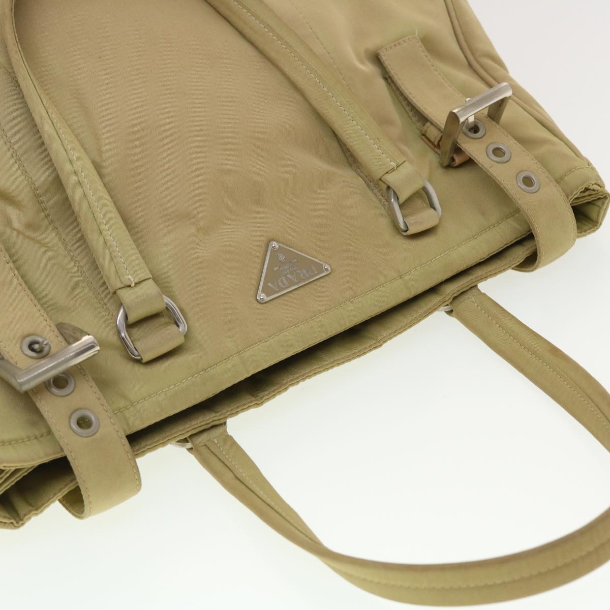 Prada Shoulder Bag Nylon Khaki  40277