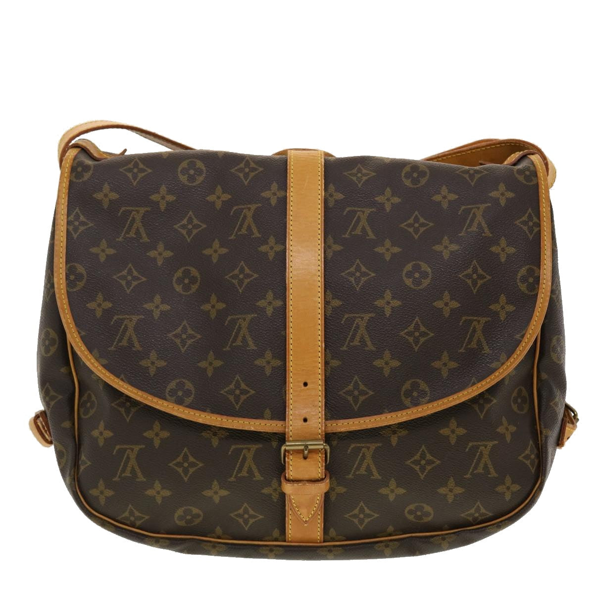 LOUIS VUITTON Monogram Saumur 35 Shoulder Bag M42254 LV 40298