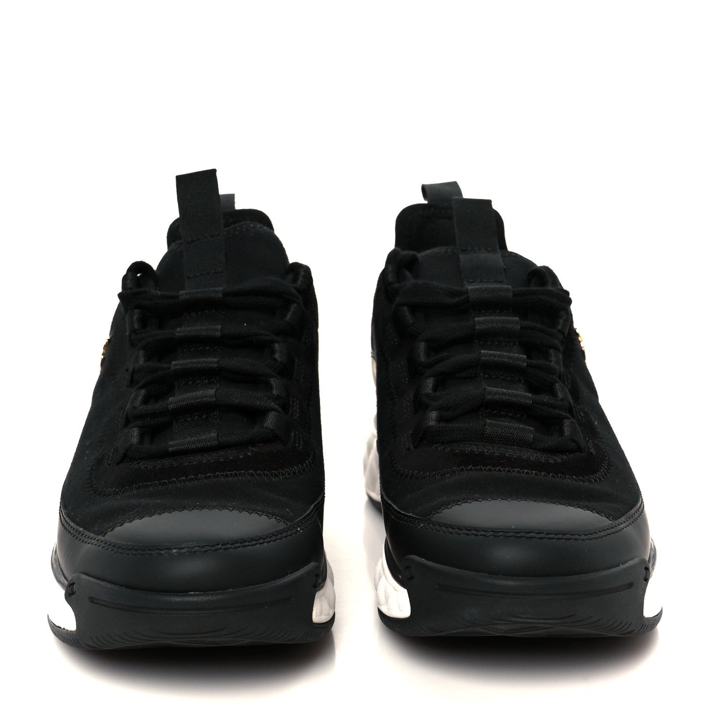 Velvet Calfskin Mixed Fibers CC Sneakers 36.5 Black