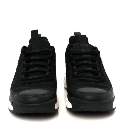 Velvet Calfskin Mixed Fibers CC Sneakers 36.5 Black