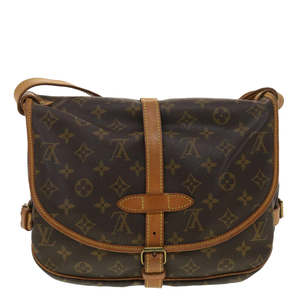 LOUIS VUITTON Monogram Saumur 30 Shoulder Bag M42256 LV 40300