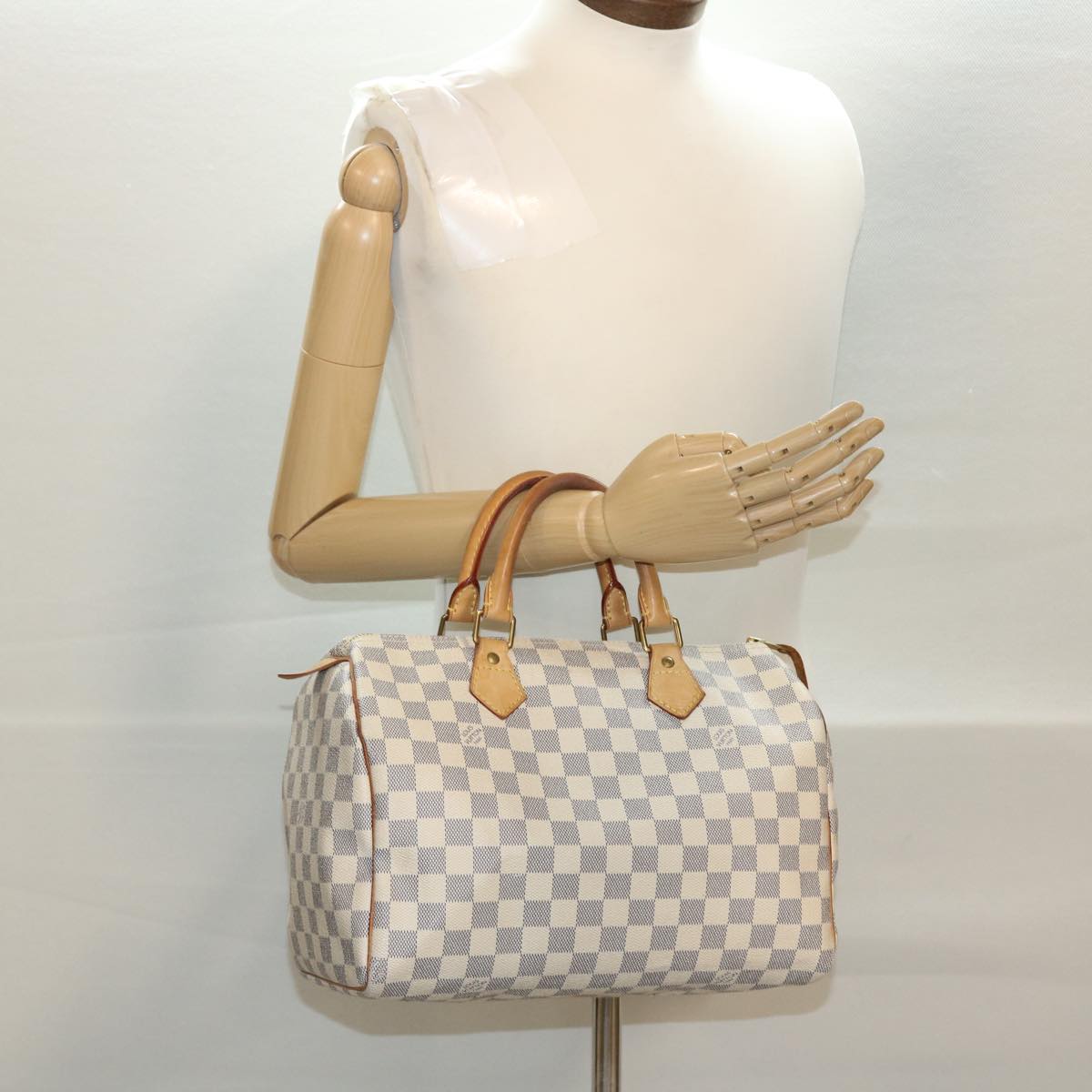 LOUIS VUITTON Damier Azur Speedy 30 Hand Bag N41533 LV 40313