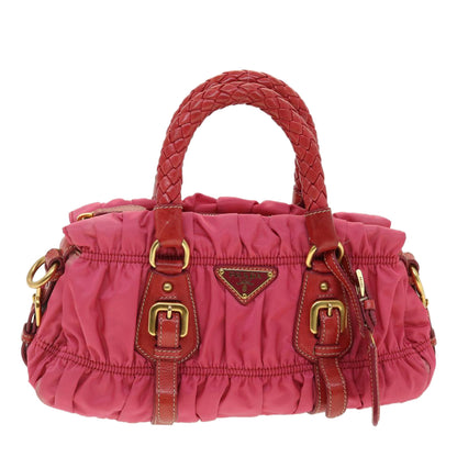 Prada Hand Bag Nylon 2way Pink  40325