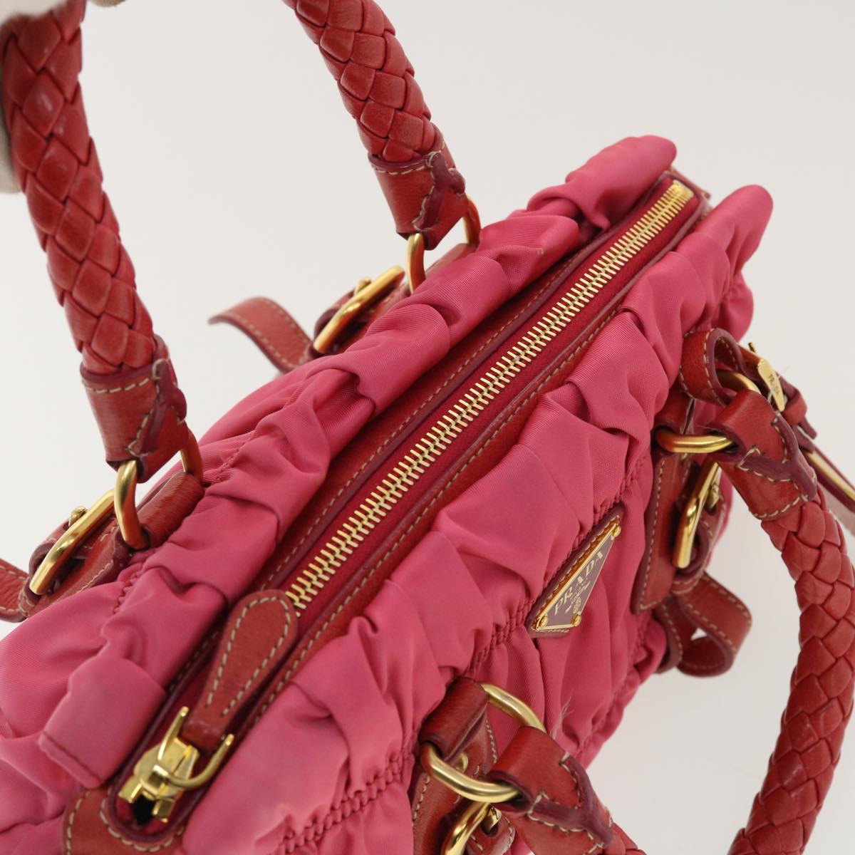 Prada Hand Bag Nylon 2way Pink  40325