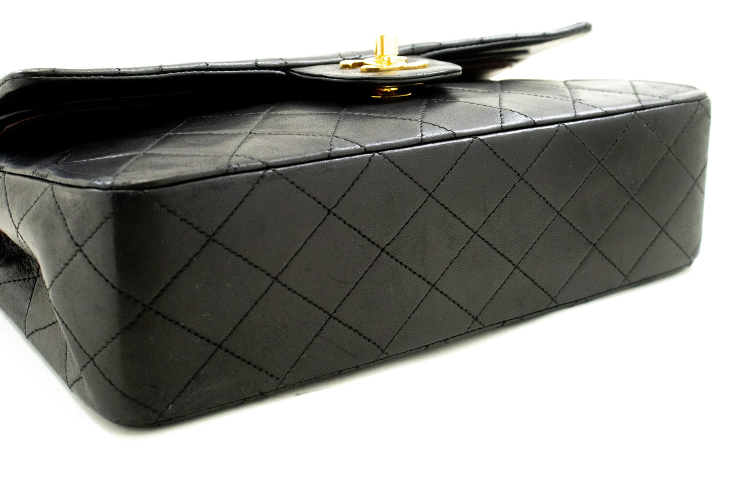 Chanel Classic Double New " Chain Shoulder Bag Black Lambskin