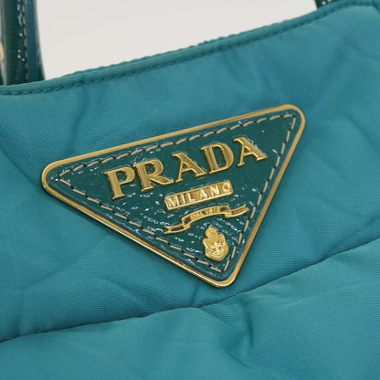 Prada Quilted Hand Bag Nylon 2way Turquoise Blue  40351