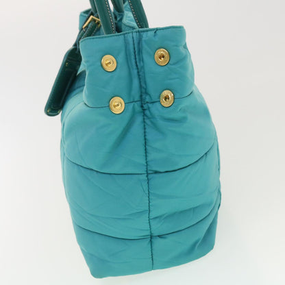 Prada Quilted Hand Bag Nylon 2way Turquoise Blue  40351