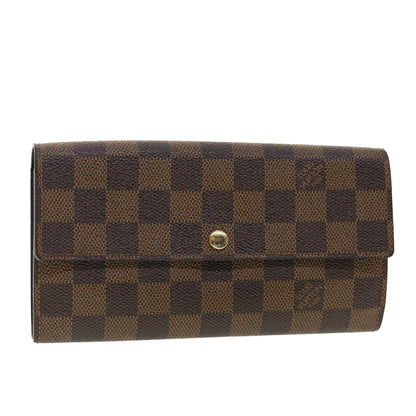 LOUIS VUITTON Damier Ebene Portefeuille Sarah Long Wallet N61734 LV 40389