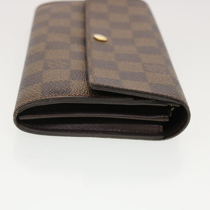 LOUIS VUITTON Damier Ebene Portefeuille Sarah Long Wallet N61734 LV 40389