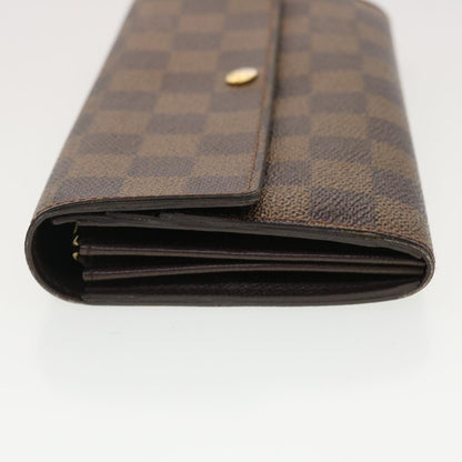 LOUIS VUITTON Damier Ebene Portefeuille Sarah Long Wallet N61734 LV 40389