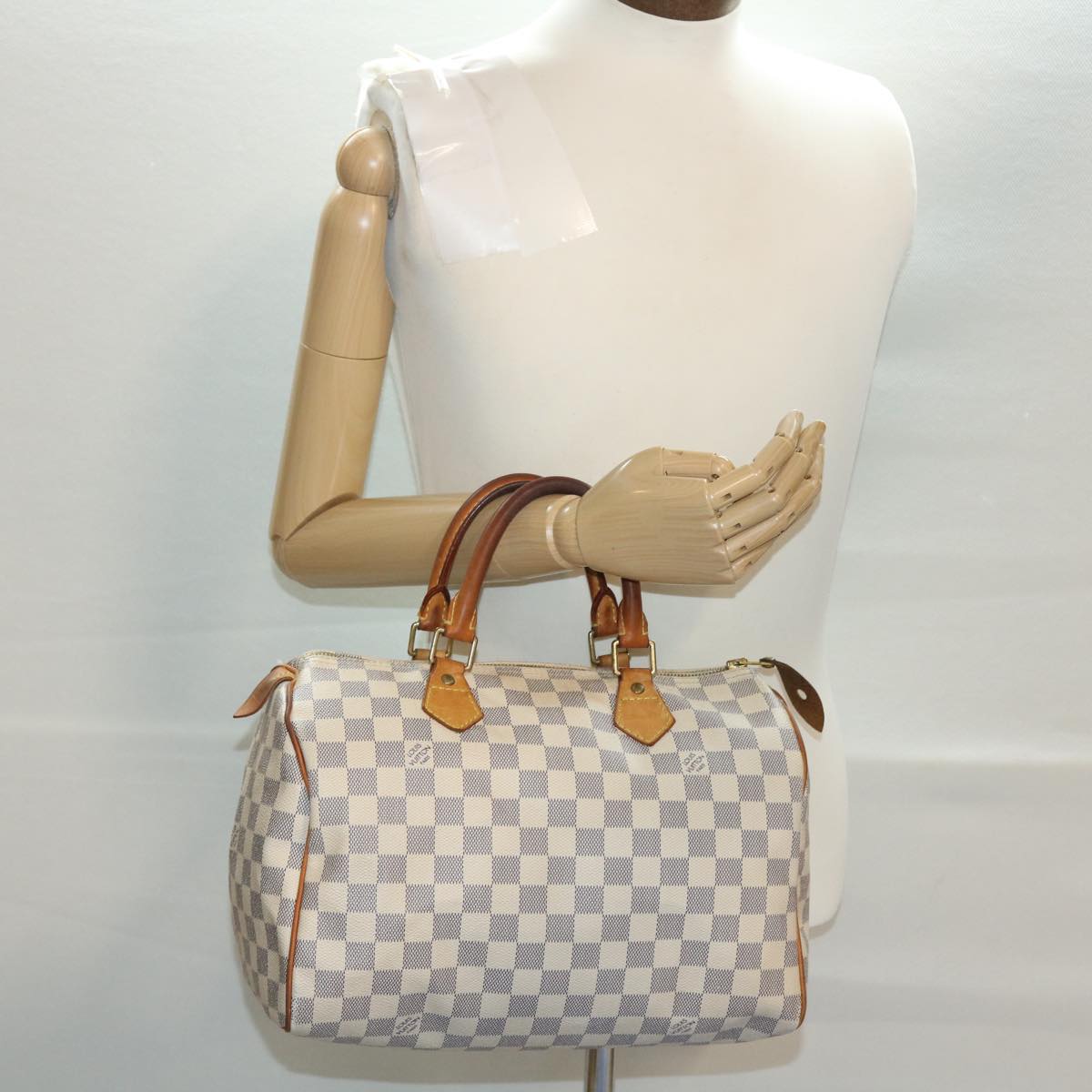 LOUIS VUITTON Damier Azur Speedy 30 Hand Bag N41533 LV 40420