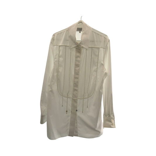 Chanel Coco Mark Sequin Pearl Polyester Shirt