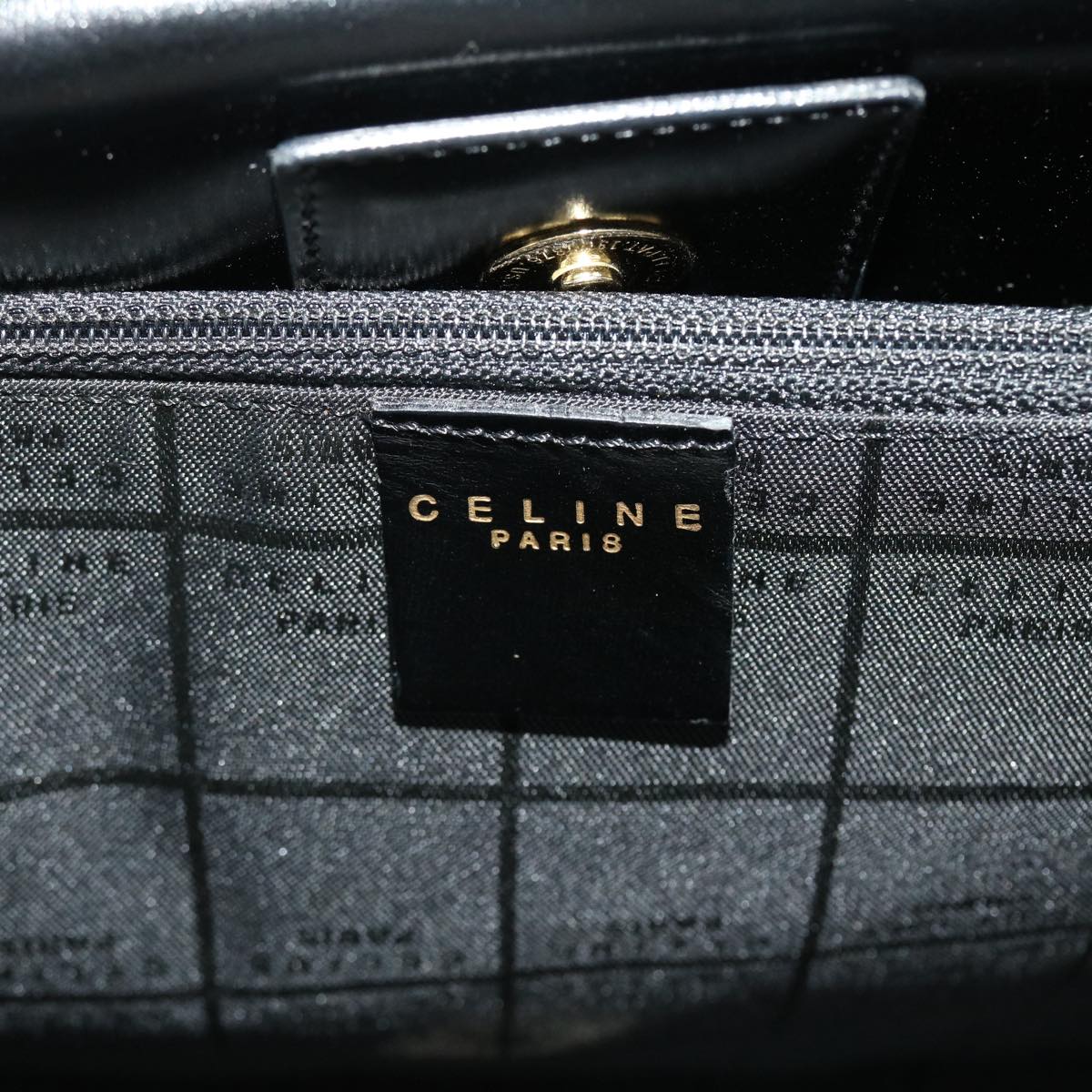 Celine Hand Bag Leather 2way Black  40458A