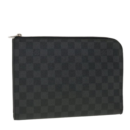 LOUIS VUITTON Damier Graphite Pochette Jules PM Clutch Bag N60113 LV 40471