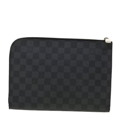 LOUIS VUITTON Damier Graphite Pochette Jules PM Clutch Bag N60113 LV 40471