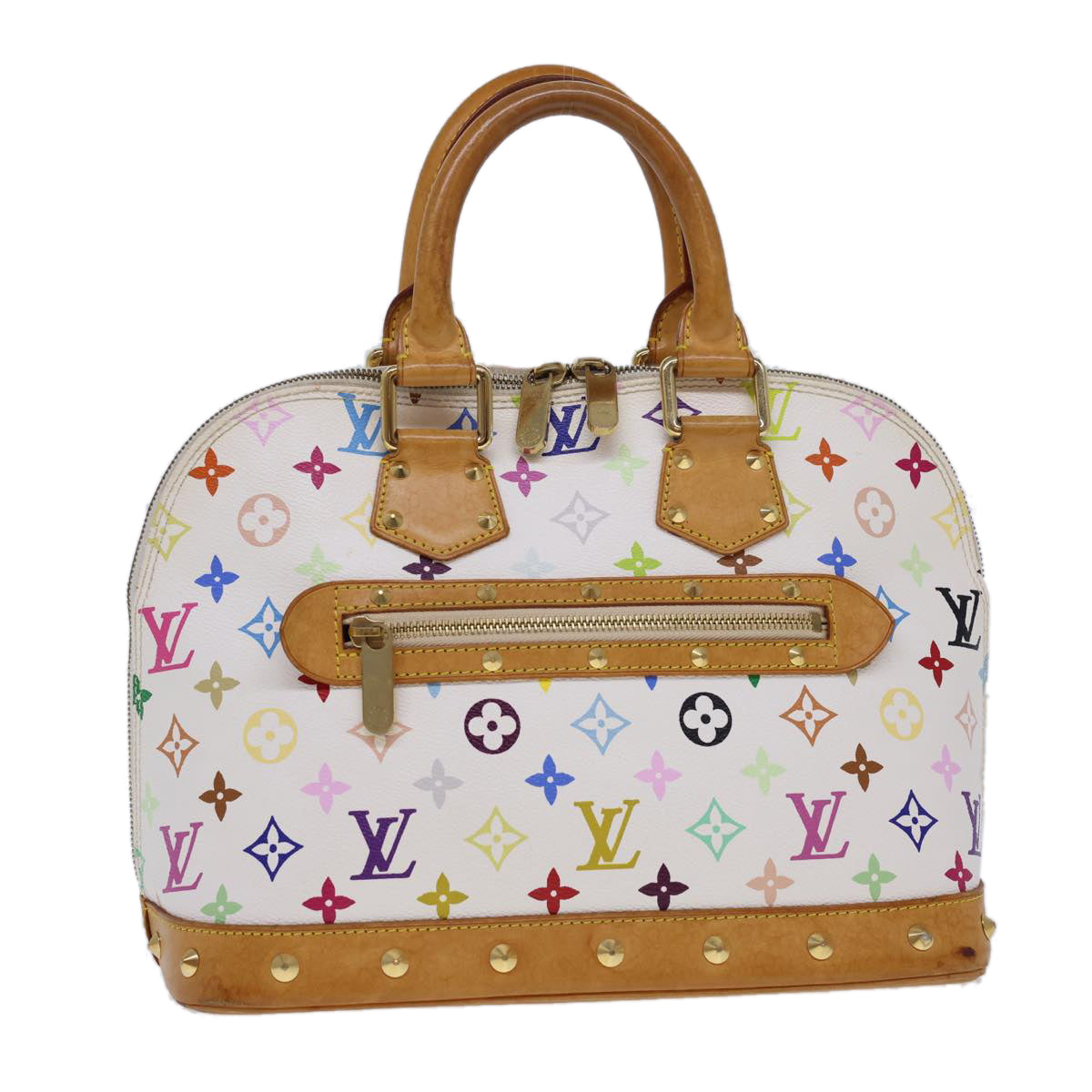 LOUIS VUITTON Monogram Multicolor Alma Hand Bag White M92647 LV 40514A