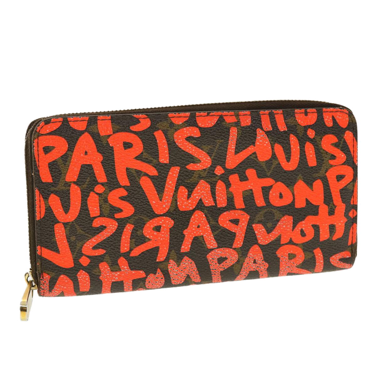 LOUIS VUITTON Monogram graffiti Zippy Wallet Long Orange M93711 LV 40567