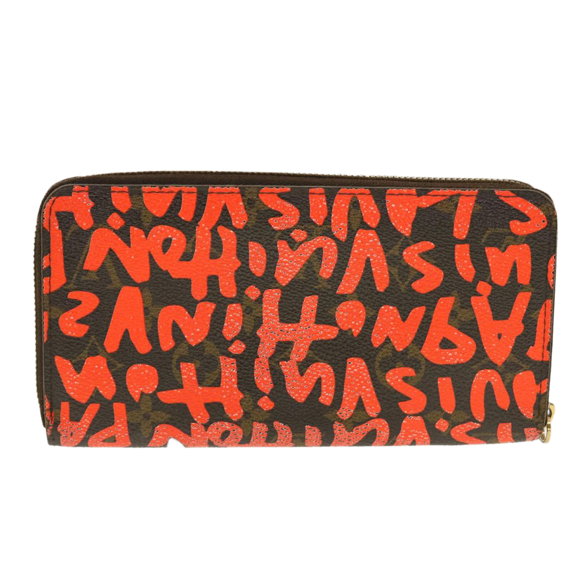 LOUIS VUITTON Monogram graffiti Zippy Wallet Long Orange M93711 LV 40567