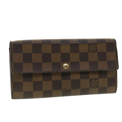LOUIS VUITTON Damier Ebene Portefeuille Sarah Long Wallet N61734 LV 40580