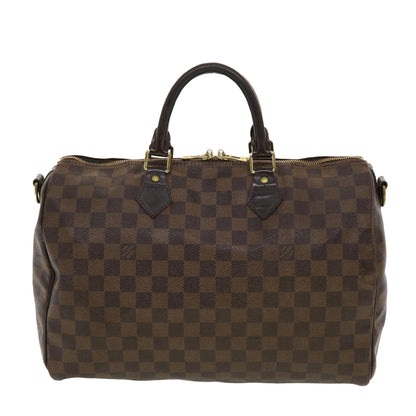 LOUIS VUITTON Damier Ebene Speedy Bandouliere 35 Hand Bag N41366 LV 40583