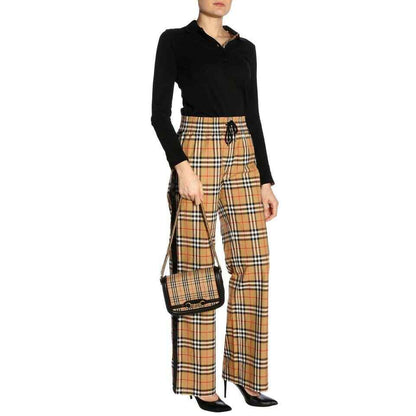Burberry House Check Canvas Small Chain Link Shoulder Bag