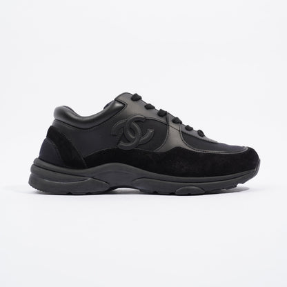 Chanel CC Logo Sneaker Black Leather EU 42 UK 8