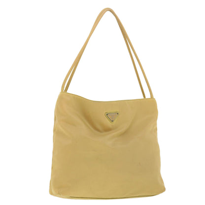 Prada Shoulder Bag Nylon Beige  40966