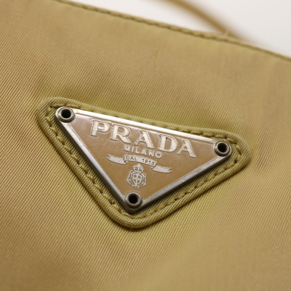 Prada Shoulder Bag Nylon Beige  40966