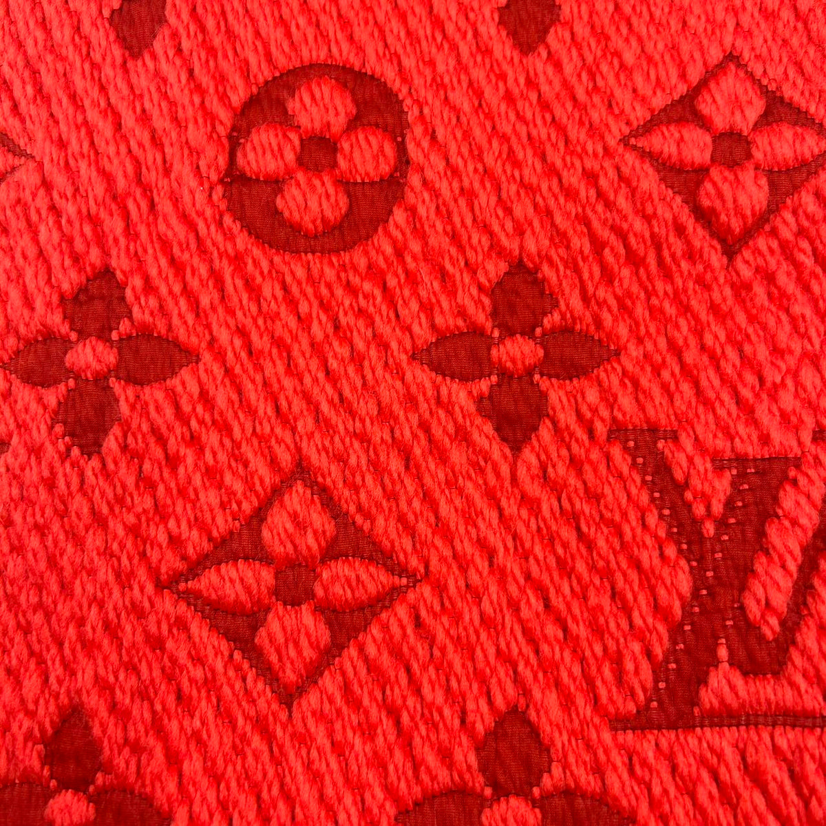 LOUIS VUITTON<br>Logomania M72432 Ruby Scarf 94 Wool & 6 Silk