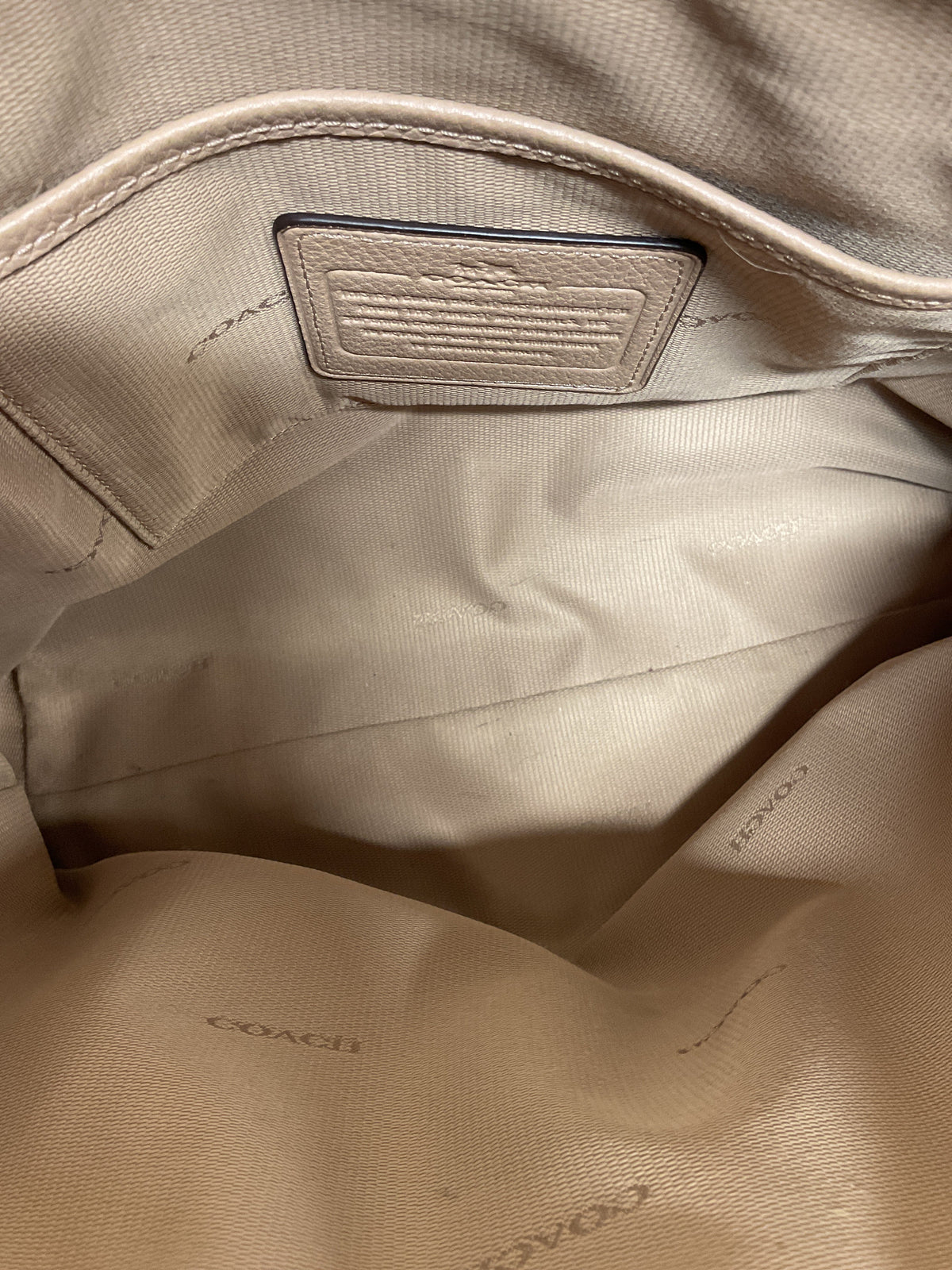 Crossbody Designer By Coach In Tan, Size:Medium