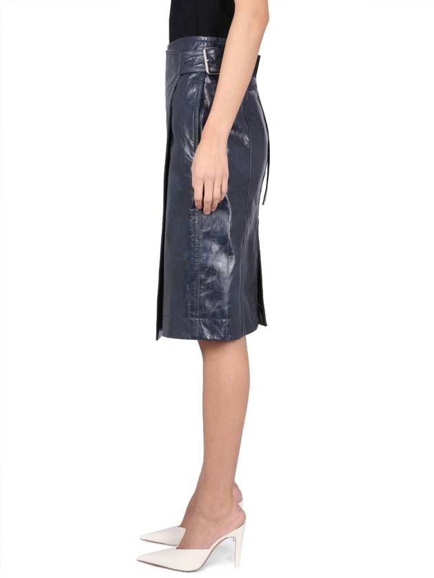 Luxury Bottega Veneta 23 ss Leather Midi Skirt 743739V2QS04217 B0040300445
