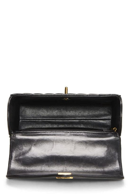 CHANEL,  Black Chevron Lambskin Top Handle Bag, Black