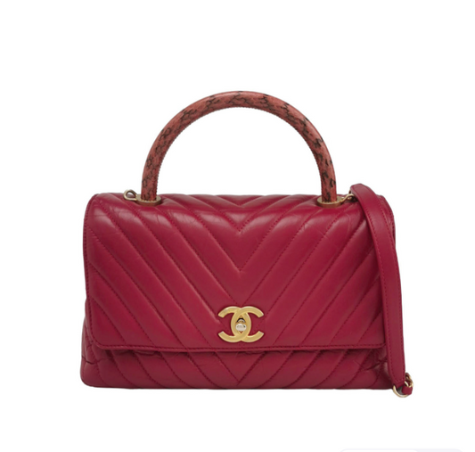 Chanel Coco Handle large bag **cm red cowhide