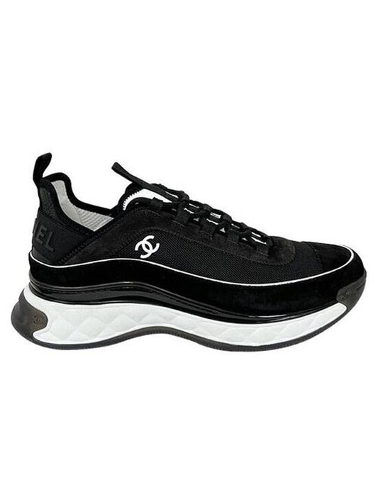 Fabric Suede Calfskin Low-Top Sneakers Dark Grey Chanel