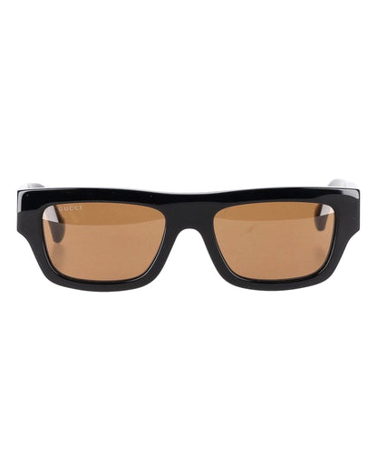 Gucci GG1301S Rectangular-Frame Sunglasses in Black Acetate