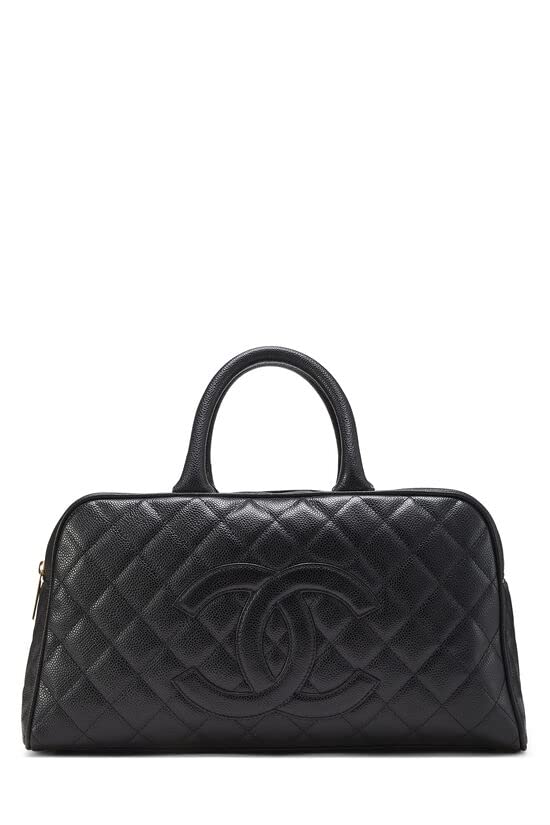 CHANEL,  Black Quilted Caviar Bowler, Black