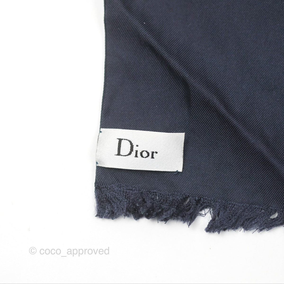 Dior Oblique Stole Navy Blue Silk Twill