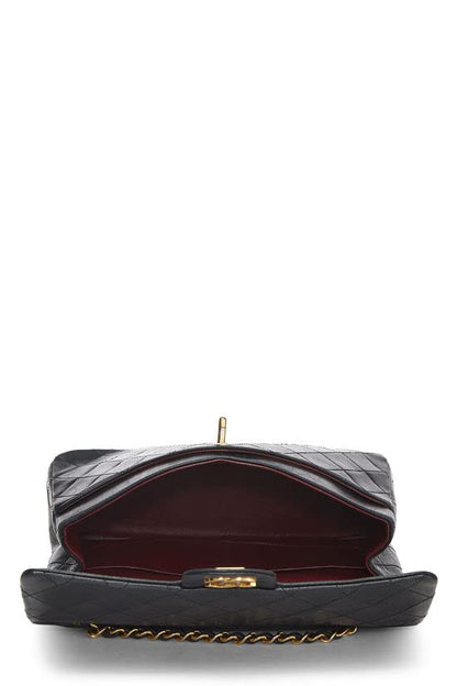 CHANEL,  Black Quilted Lambskin Classic Double Flap Medium, Black
