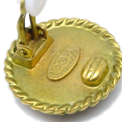 Chanel Gold Button Earrings Clip-On 95C