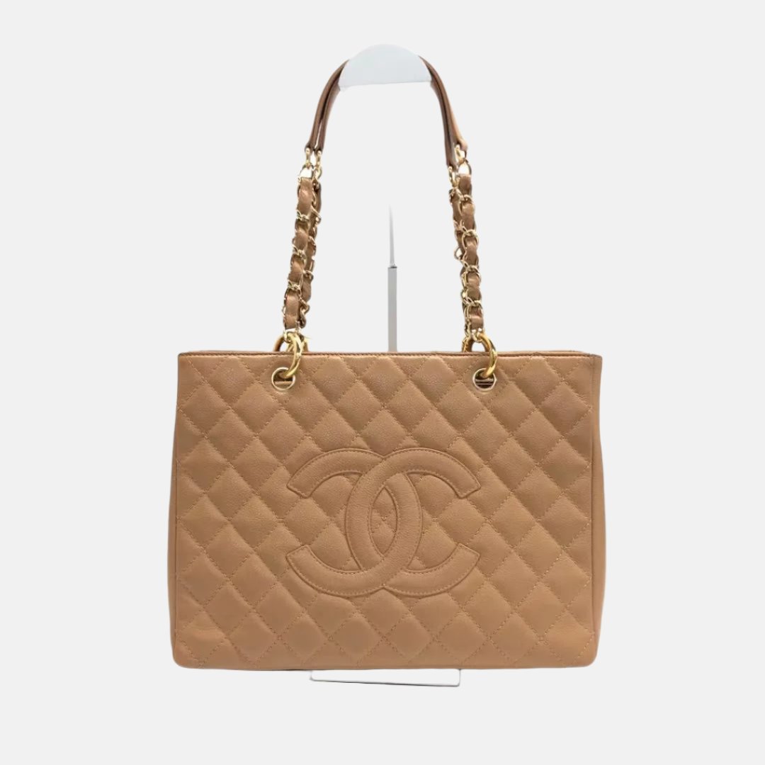 Chanel GST Grand Shopping Tote Camel Tan Caviar Leather PM, 2006-2008